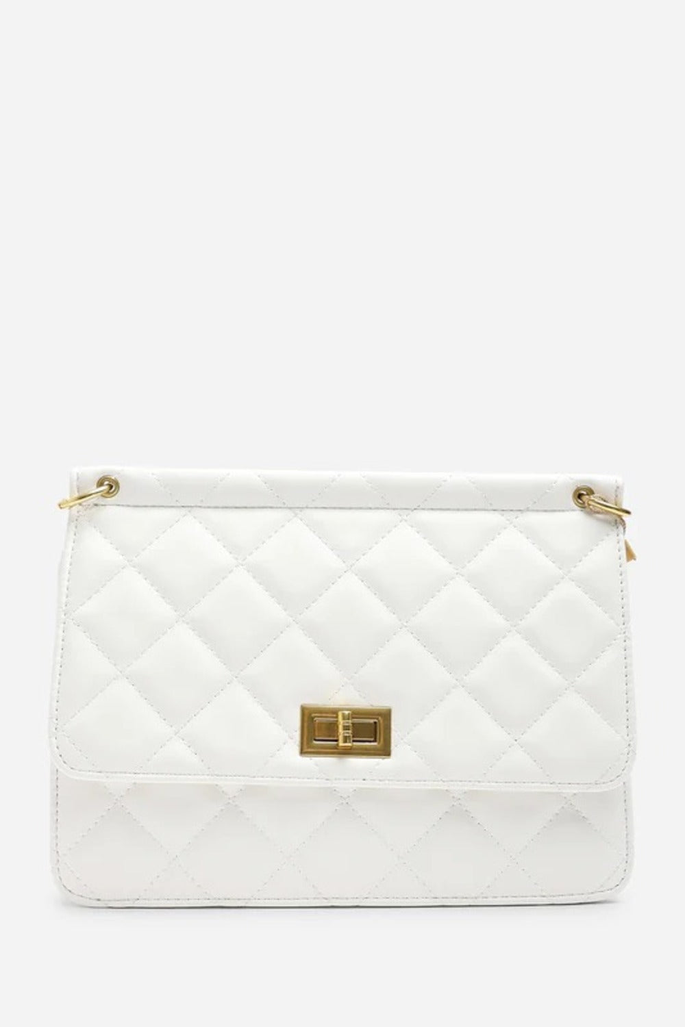 Wholesale Quilted Premium Cross Body Shoulder Bag - Cream