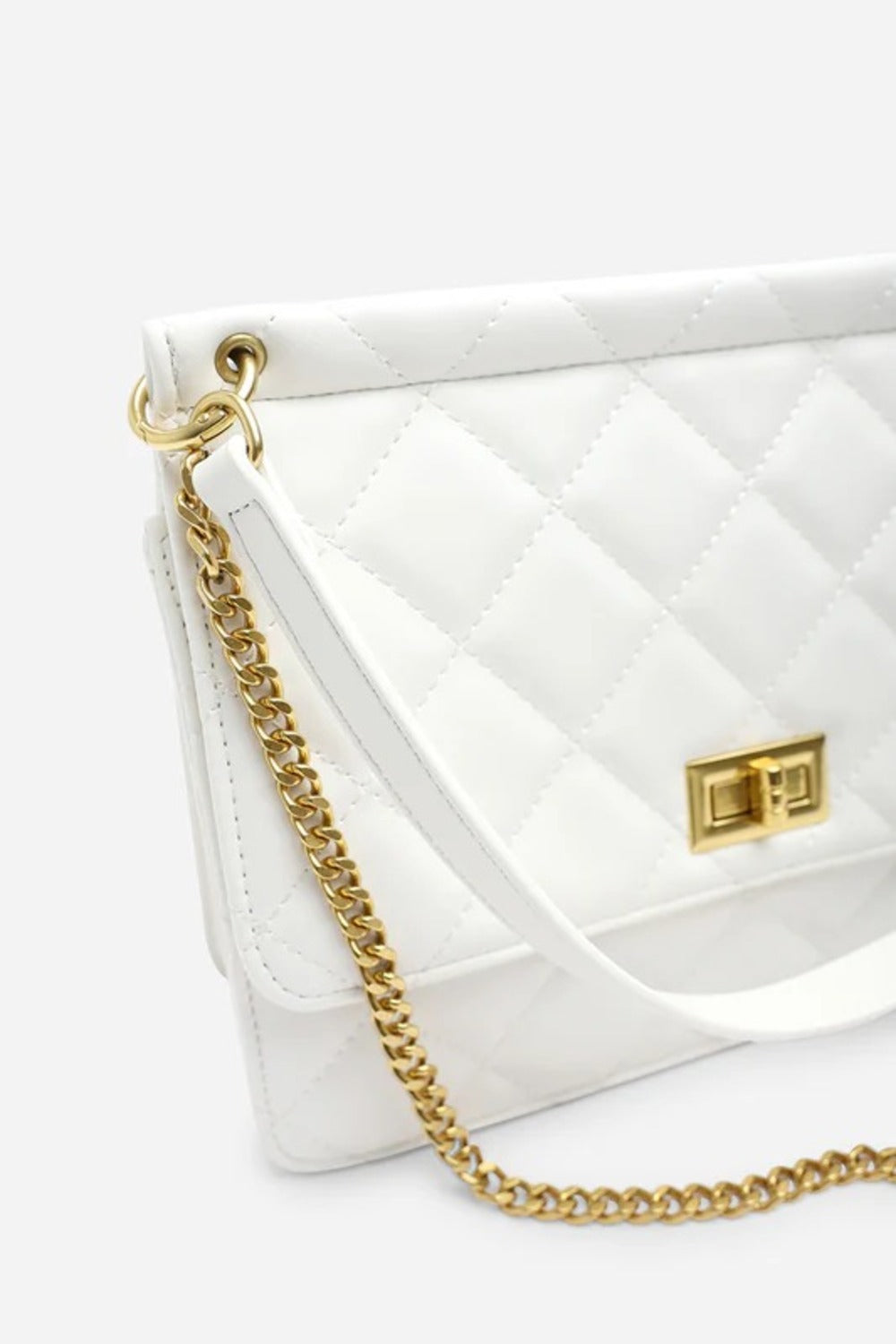 Wholesale Quilted Premium Cross Body Shoulder Bag - Cream