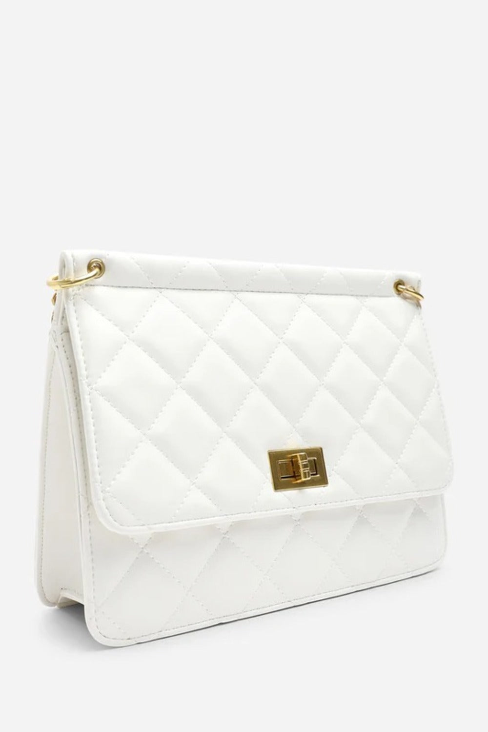 Wholesale Quilted Premium Cross Body Shoulder Bag - Cream