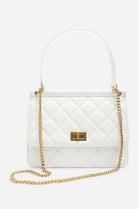 Wholesale Quilted Premium Cross Body Shoulder Bag - Cream