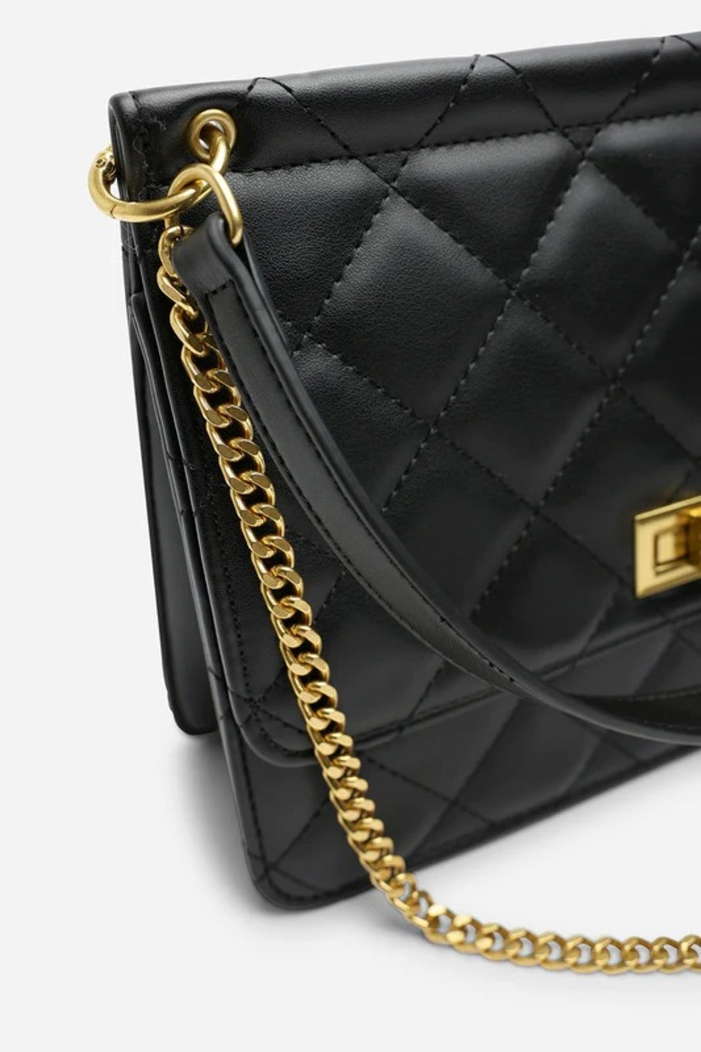 Wholesale Quilted Premium Cross Body Shoulder Bag - Black