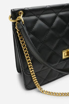 Wholesale Quilted Premium Cross Body Shoulder Bag - Black