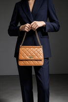 Wholesale Quilted Premium Cross Body Shoulder Bag - Tan