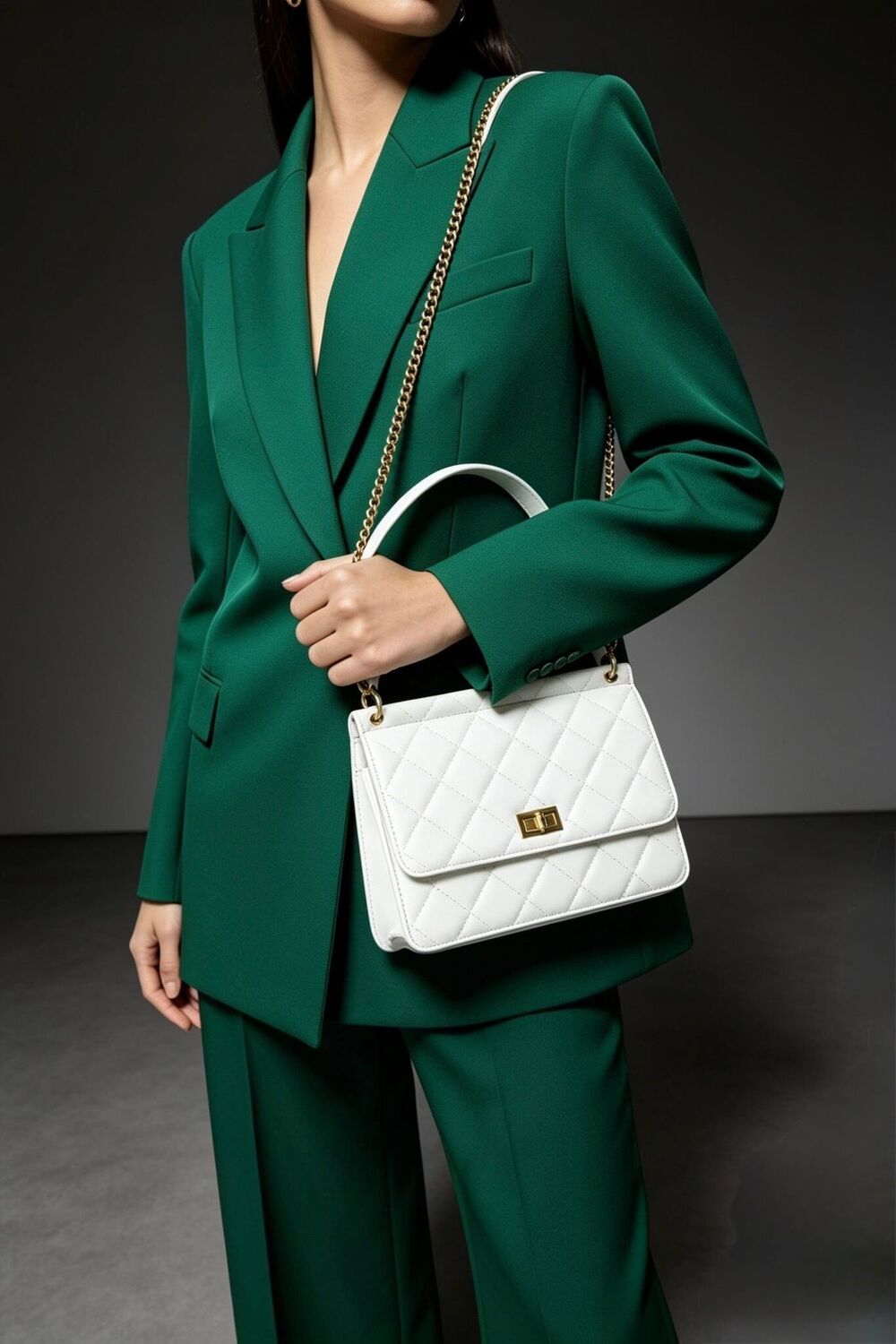 Wholesale Quilted Premium Cross Body Shoulder Bag - Cream
