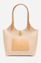 Woven Raffia Shoulder Bag With Contrast Front Pocket