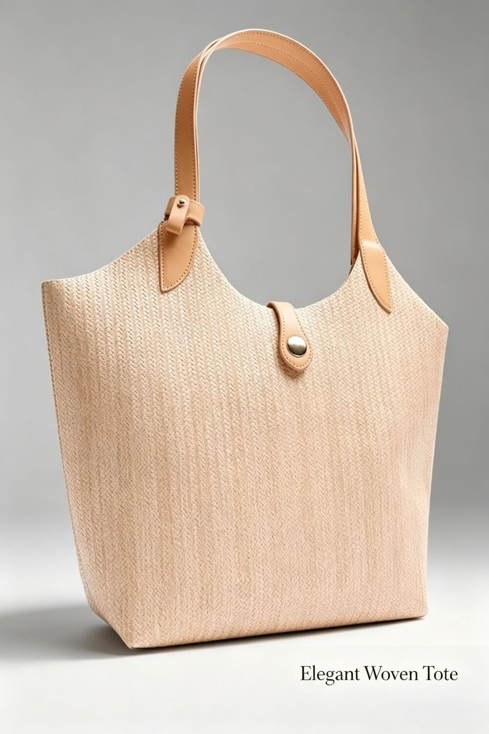 Woven Raffia Shoulder Bag With Contrast Front Pocket