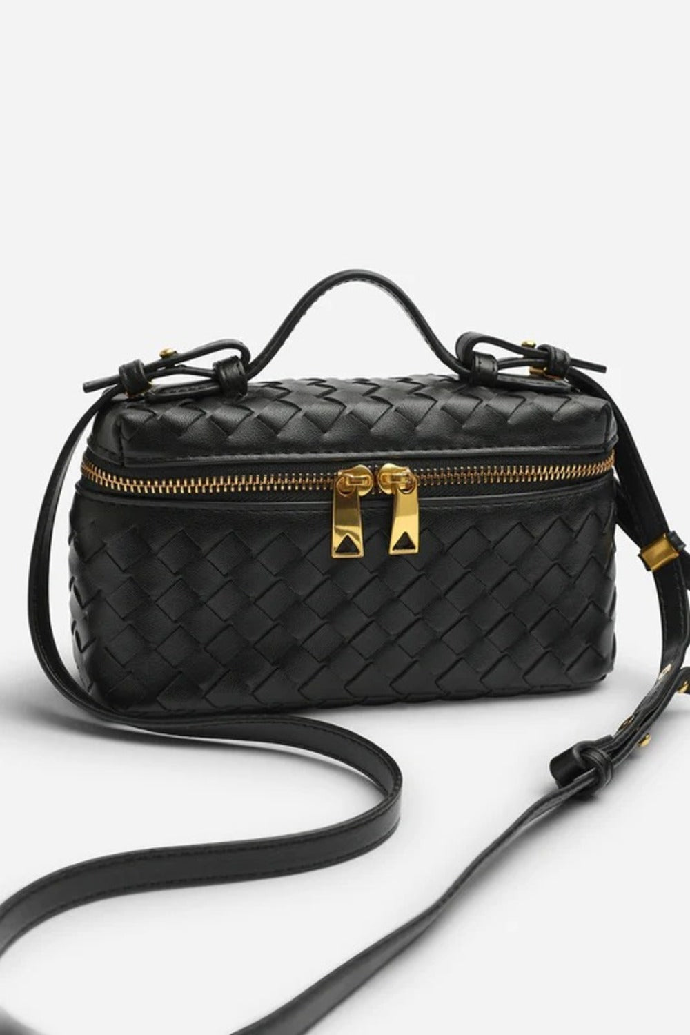 Bulk Black Woven Premium Vanity Bag - Wholesale