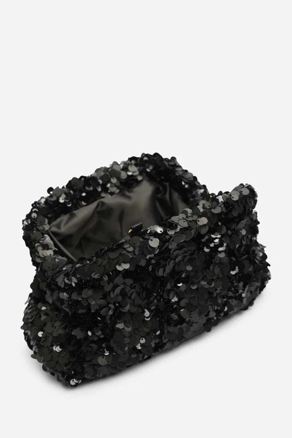 Black Sequin Cloud Clutch Bag - Wholesale Bulk Evening Handbag