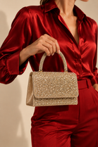 Wholesale Gold Rhinestone Evening Top-Handle Bag
