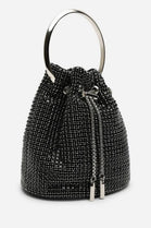 Women's Black Diamante Evening Bucket Bag
