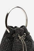 Women's Black Diamante Evening Bucket Bag