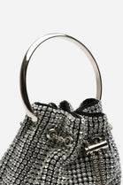 Women's Silver Diamante Evening Bucket Bag