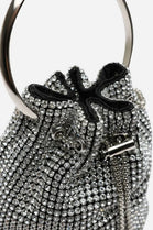Women's Silver Diamante Evening Bucket Bag
