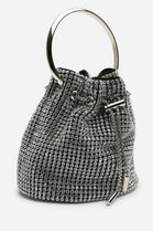 Women's Silver Diamante Evening Bucket Bag