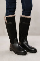 Fully Fur Lined Black Knee High Boots (PACK A)