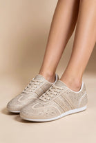 Crystal Embellished Comfort Trainers in Beige – Women’s Premium Wholesale Footwear