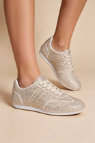Crystal Embellished Comfort Trainers in Beige – Women’s Premium Wholesale Footwear