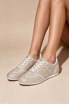 Crystal Embellished Comfort Trainers in Beige – Women’s Premium Wholesale Footwear