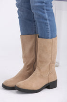 Camel Suede Designer Calf High Flat Boot (PACK B)