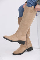 Camel Suede Designer Knee High Flat Boot (PACK B)