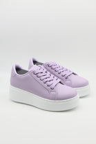 Women's Lace Up Purple Chunky Flat Casual Fashion Designer Trainers