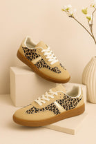 Women's Lace Up Leopard Print Flat Casual Fashion Trainers