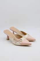 Women’s Pink Bow Detail Pointed Toe Mule Heels