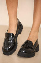 Black Chunky Flatform Loafers
