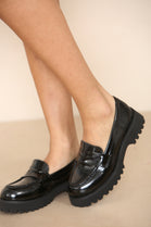 Black Chunky Flatform Loafers