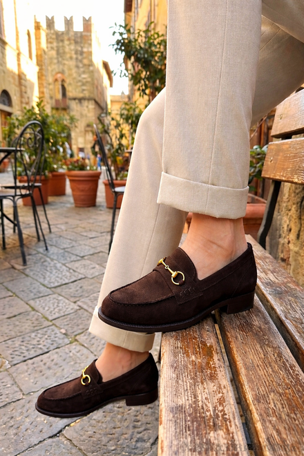 Women's Brown Suede Horsebit Loafers | Wholesale