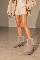 Chunky Khaki Furr Lined Shearling Boots | Wholesale