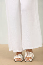 White Mesh Detailed Strap Flat Sandals