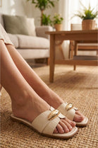 Wholesale Beige Summer Croc Flat Slides