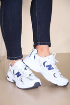 BLUE LACE UP FLAT TRAINERS