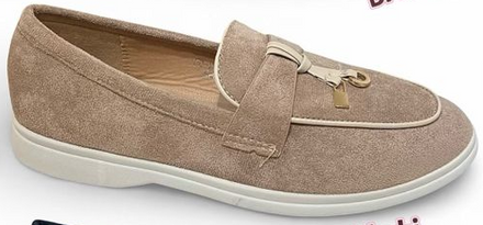 KHAKI COLOUR FLAT DESIGNER LOAFERS