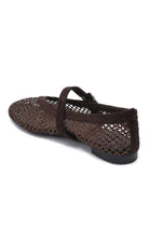 Wholesale Brown Rhinestone Mesh Ballet Mary Jane Flats