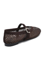 Wholesale Brown Rhinestone Mesh Ballet Mary Jane Flats