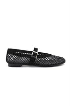 Wholesale Black Rhinestone Mesh Ballet Mary Jane Flats