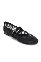 Wholesale Black Rhinestone Mesh Ballet Mary Jane Flats