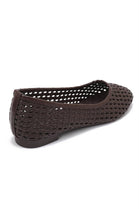Ladies Dark Brown Woven Breathable Flat Ballet Shoes