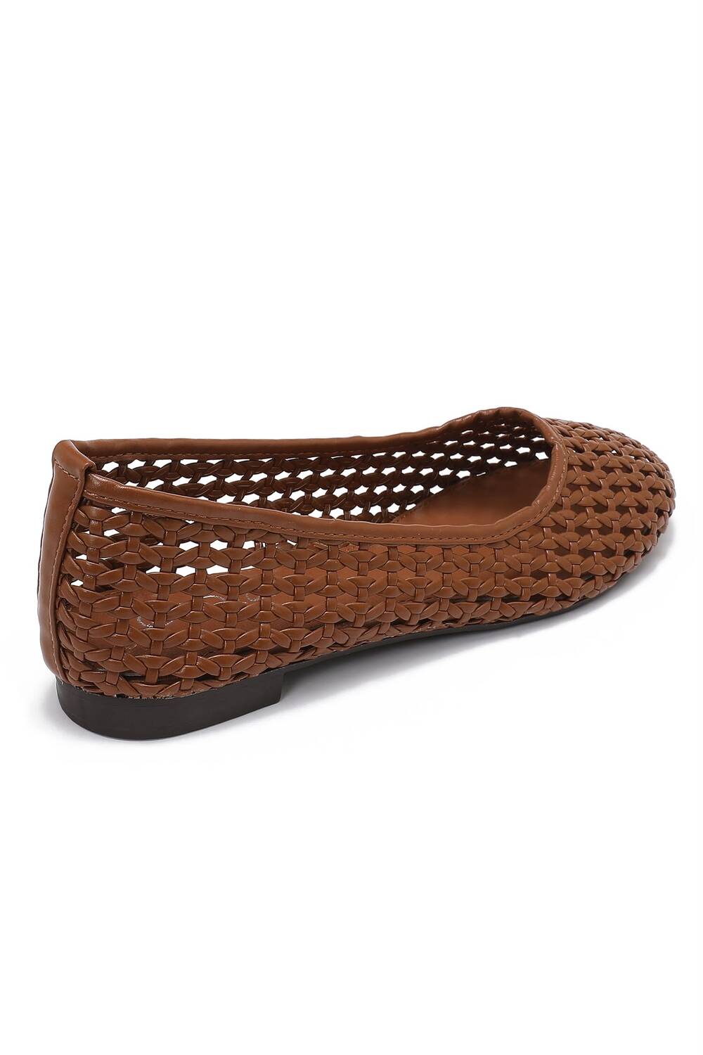 Ladies Camel Woven Breathable Flat Ballet Shoes