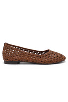 Ladies Camel Woven Breathable Flat Ballet Shoes