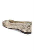 Ladies Gold Metallic Woven Breathable Flat Ballet Shoes