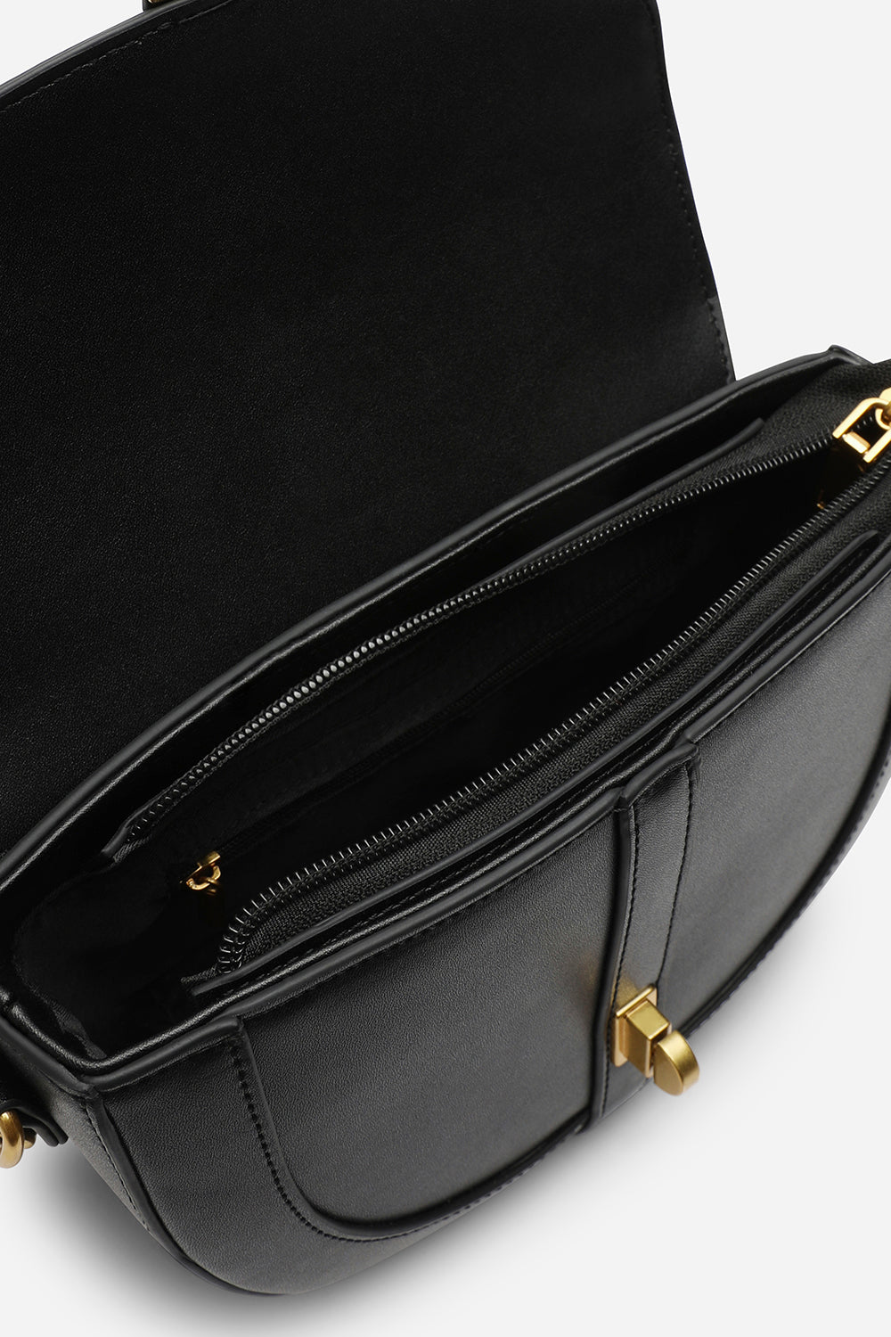Wholesale Black Faux Leather Crossbody Bag with Adjustable Strap & Secure Lock