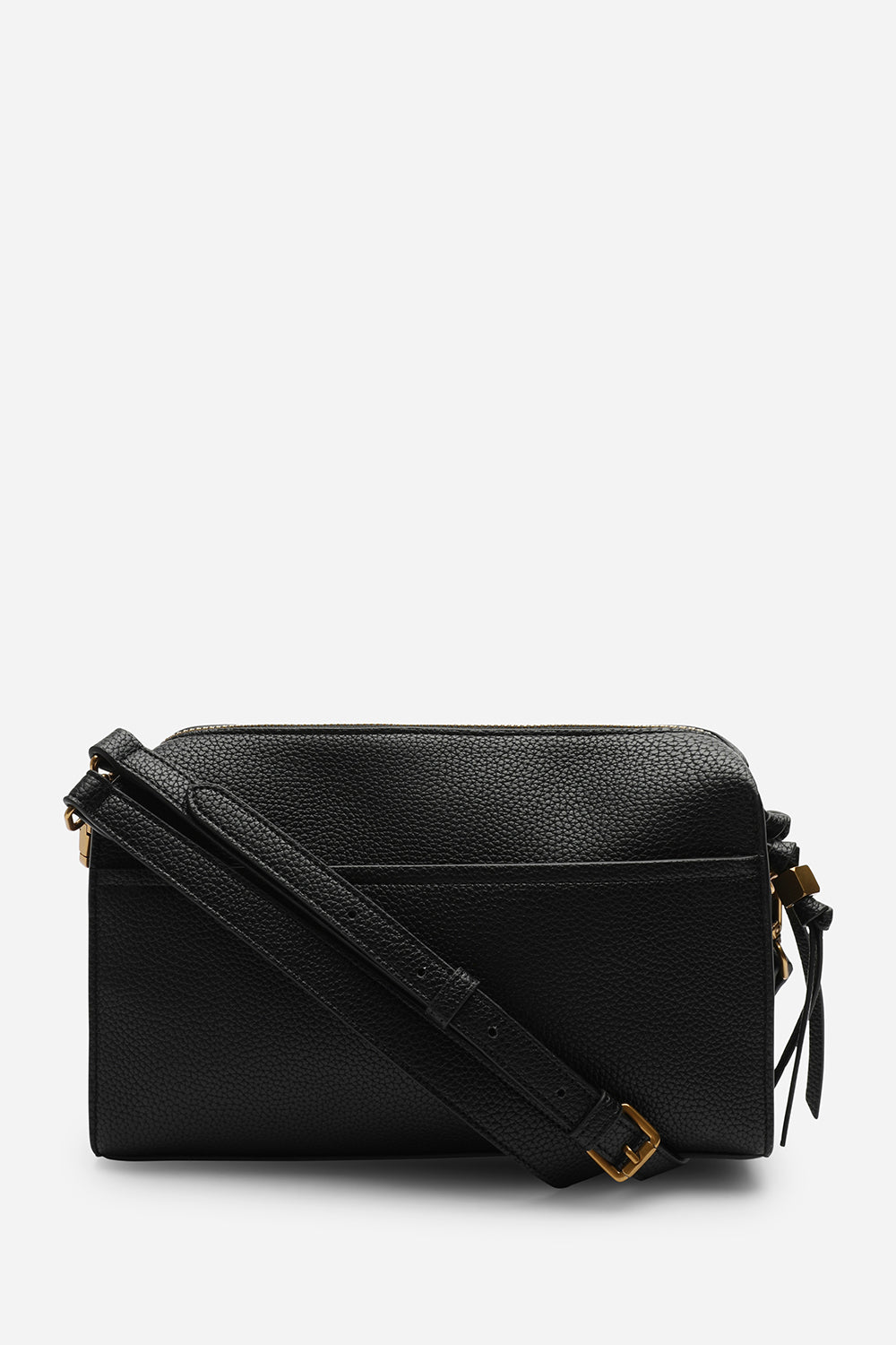 Classic Black Everyday Faux Leather Shoulder Bag