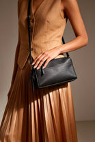 Classic Black Everyday Faux Leather Shoulder Bag