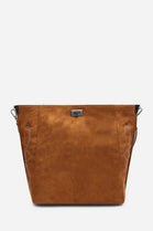 Western Stitch Suede Tote Bag – Wholesale Tan Shoulder Handbag