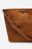 Western Stitch Suede Tote Bag – Wholesale Tan Shoulder Handbag