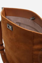 Western Stitch Suede Tote Bag – Wholesale Tan Shoulder Handbag