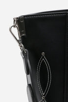 Western Stitch Tote Bag – Wholesale Faux Black Shoulder Handbag